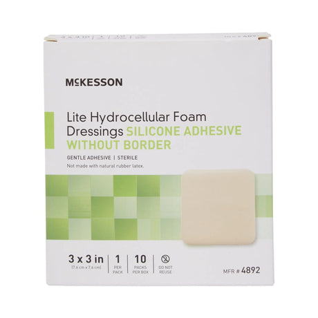 McKesson Lite Silicone Gel Adhesive without Border Thin Silicone Foam Dressing, 3 x 3 Inch McKesson Lite