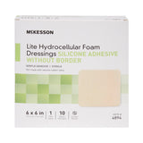 McKesson Lite Silicone Gel Adhesive without Border Thin Silicone Foam Dressing, 6 x 6 Inch McKesson Lite