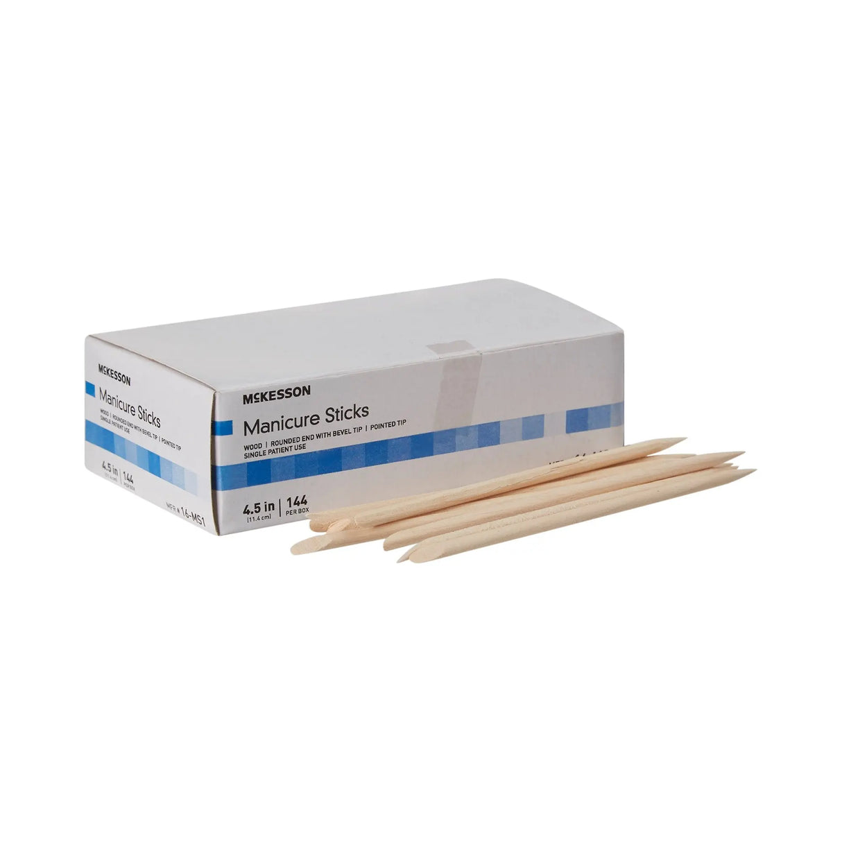 McKesson Manicure Sticks, 100% White Birch, 4.5" McKesson