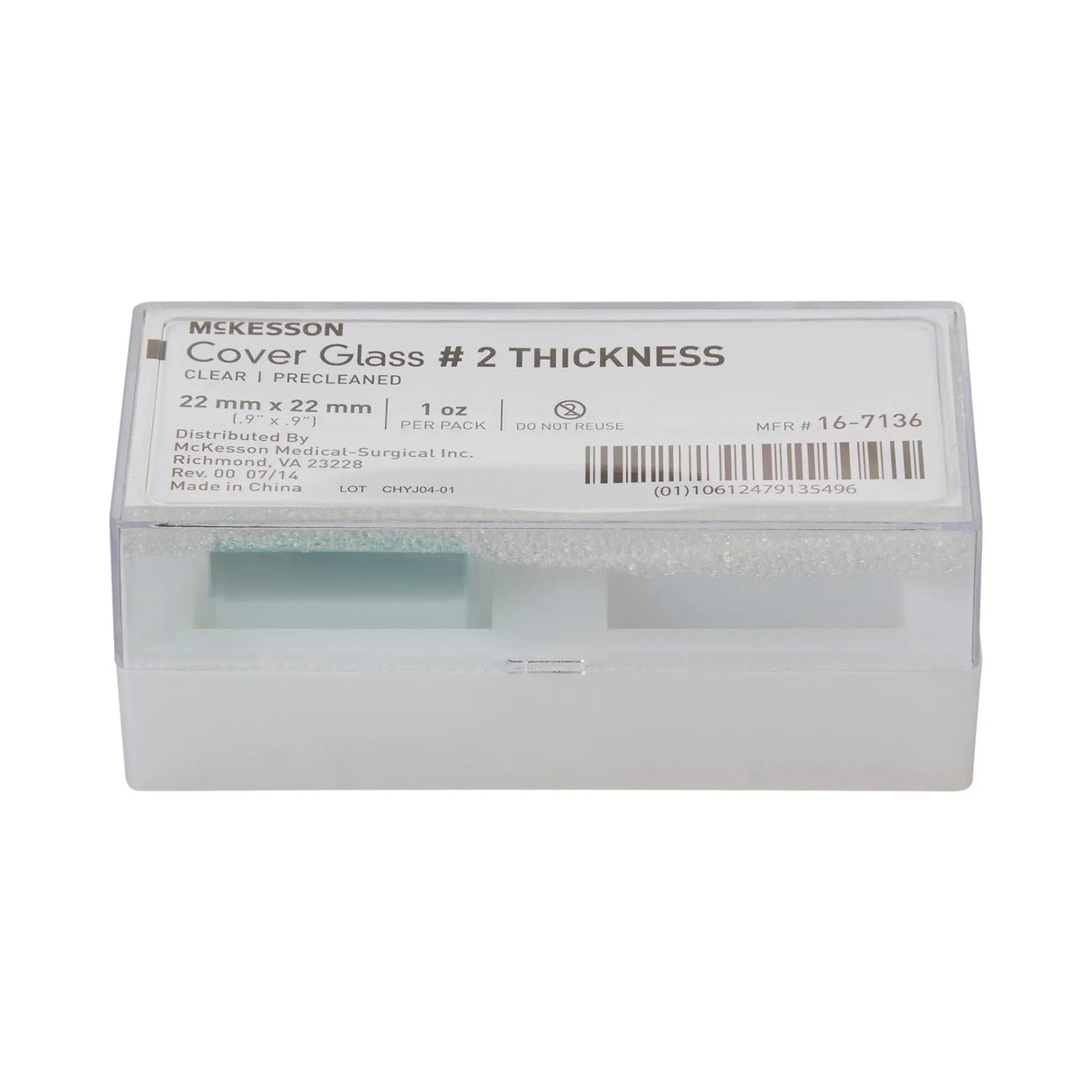 McKesson No. 2 Thickness Cover Glass, 22 x 22 mm McKesson