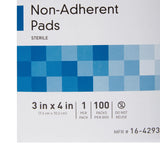 McKesson Non-Adherent Dressing, 3 x 4 Inch McKesson