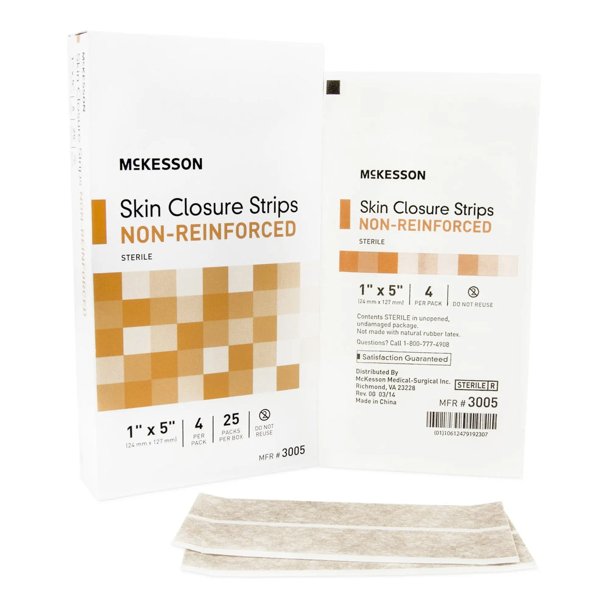 McKesson Non-Reinforced Skin Closure Strip, 1 x 5 Inch McKesson