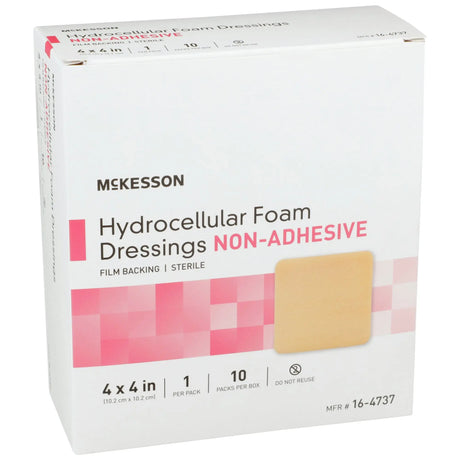 McKesson Nonadhesive without Border Foam Dressing, 4 x 4 Inch McKesson