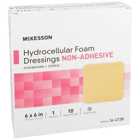 McKesson Nonadhesive without Border Foam Dressing, 6 x 6 Inch McKesson