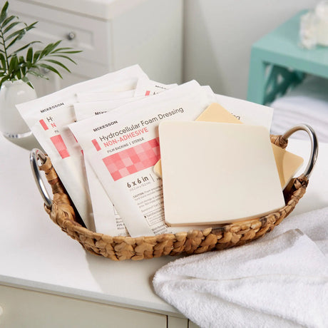 McKesson Nonadhesive without Border Foam Dressing, 6 x 6 Inch McKesson