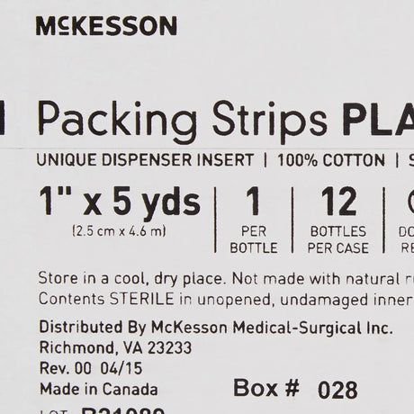 McKesson Nonimpregnated Wound Packing Strip, 1 Inch x 5 Yard McKesson