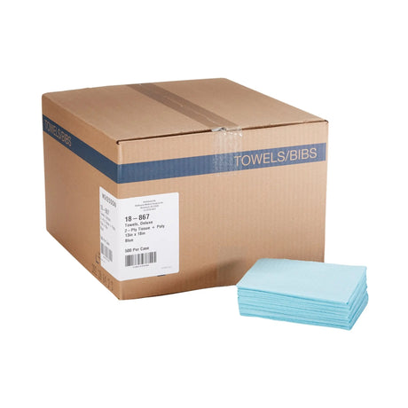 McKesson Nonsterile Blue Procedure Towels, 13 x 18 Inch McKesson