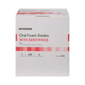 McKesson Oral Swabstick Foam Tip Dentifrice, 5 Inch, Mint, Pink McKesson