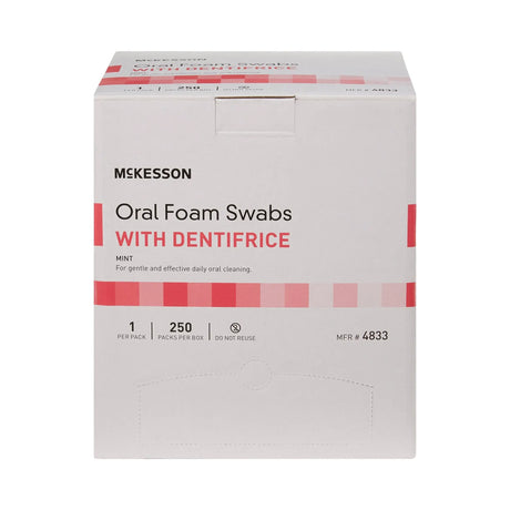 McKesson Oral Swabstick Foam Tip Dentifrice, 5 Inch, Mint, Pink McKesson