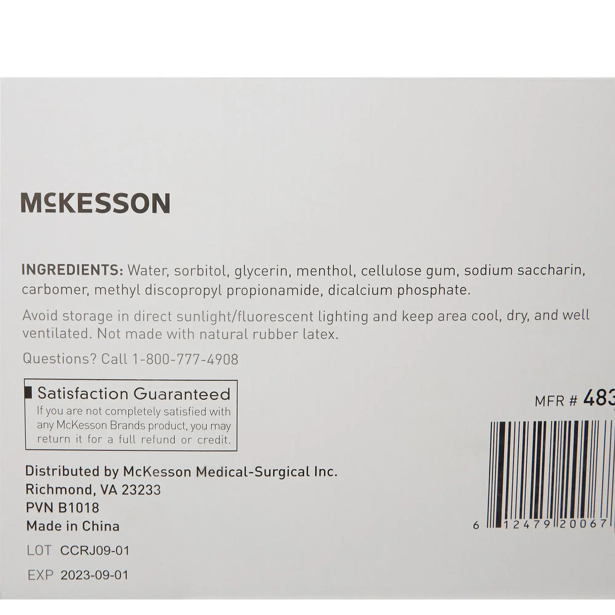 McKesson Oral Swabstick Foam Tip Dentifrice, Mint, 10 per Pack McKesson