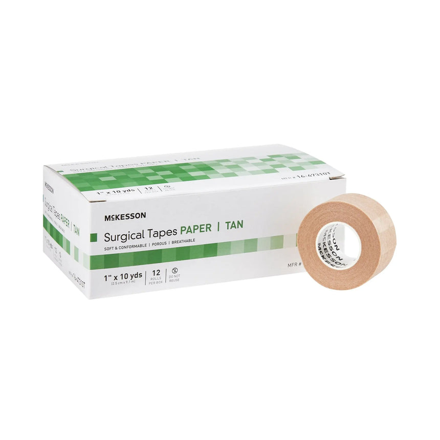 McKesson Paper Medical Tape, 1 Inch x 10 Yard, Tan McKesson