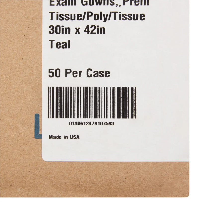 McKesson Patient Exam Gown, Teal McKesson