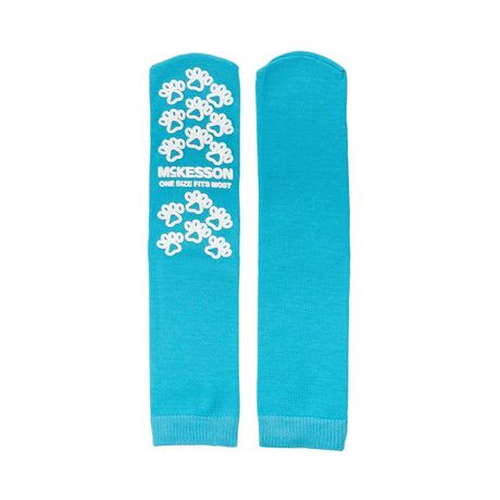 McKesson Paw Prints Slipper Socks, Aqua, One Size Fits Most McKesson Paw Prints®