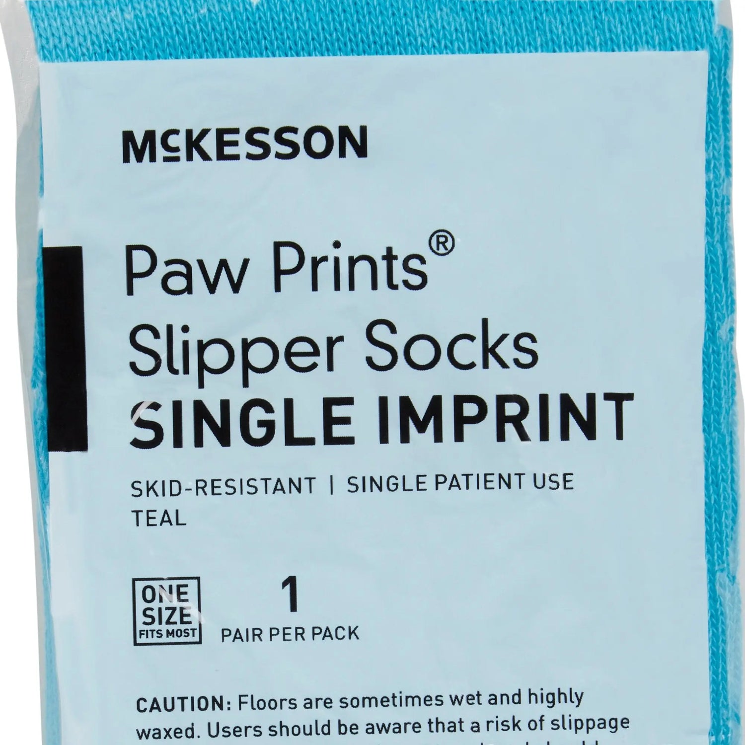 McKesson Paw Prints Slipper Socks, Aqua, One Size Fits Most McKesson Paw Prints®