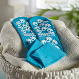 McKesson Paw Prints Slipper Socks, Aqua, One Size Fits Most McKesson Paw Prints®