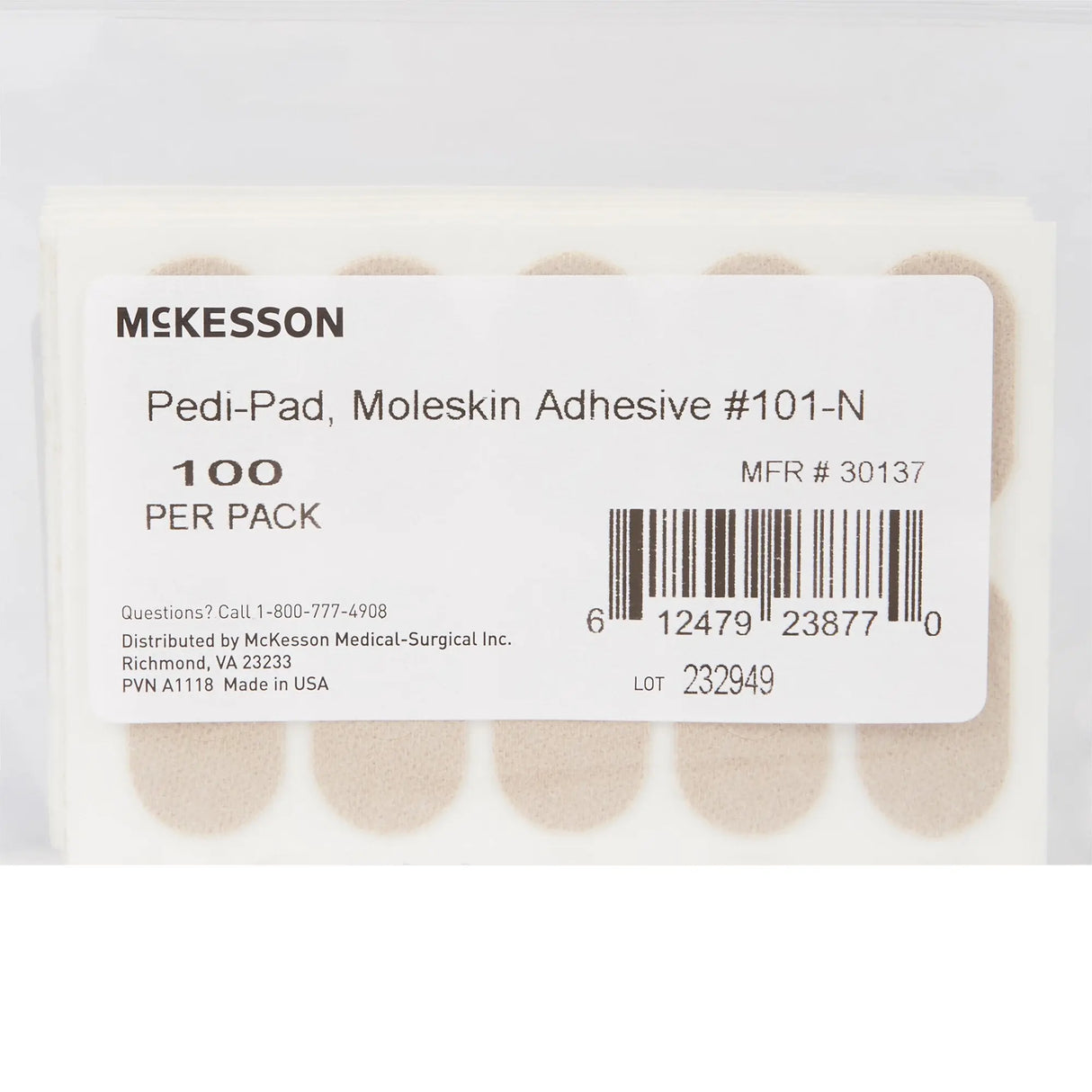 McKesson Pedi-Pad Beige Protective Pad, Size 101 Narrow McKesson Pedi-Pad