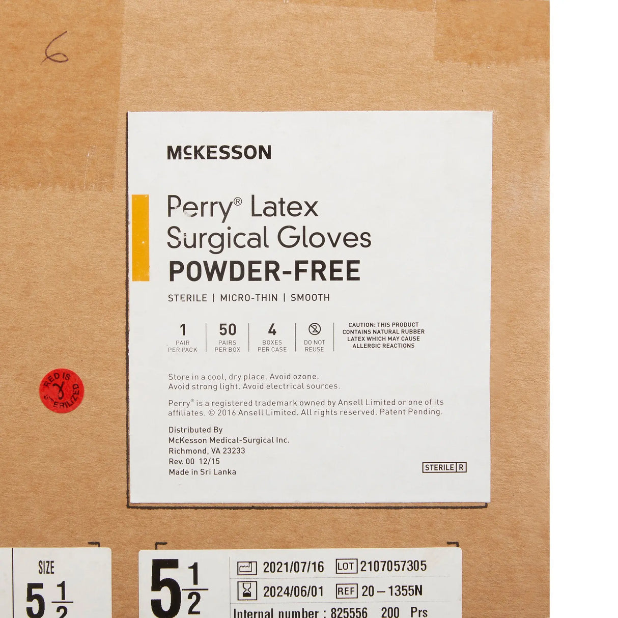 McKesson Perry® Latex Surgical Glove, Size 5.5, Brown McKesson Perry®