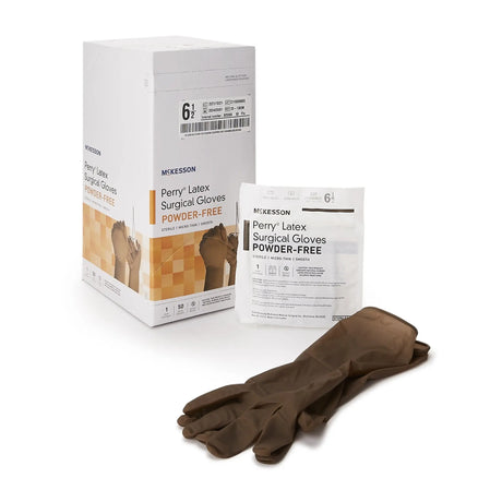 McKesson Perry® Latex Surgical Glove, Size 6.5, Brown McKesson Perry®