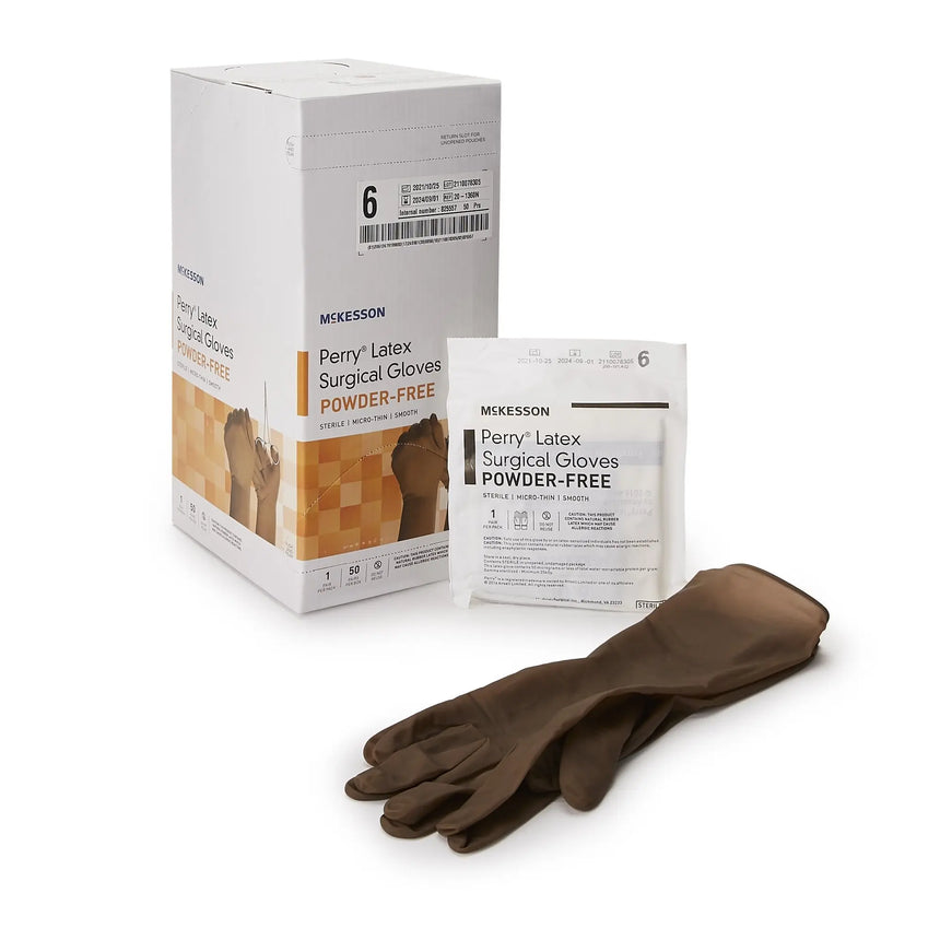 McKesson Perry® Latex Surgical Glove, Size 6, Brown McKesson Perry®