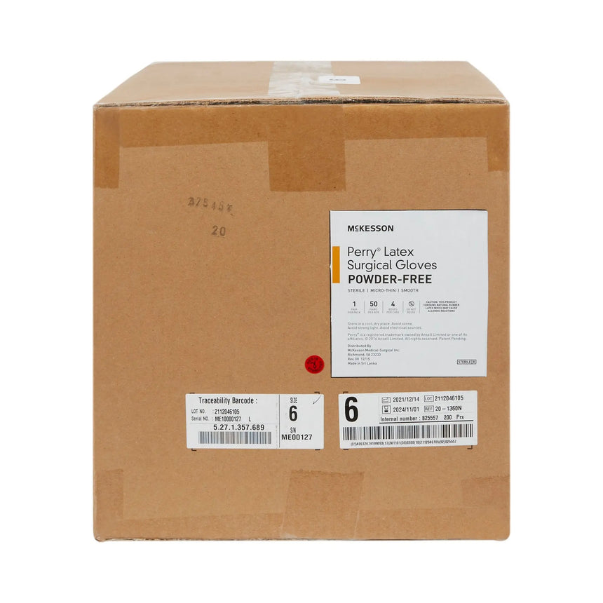 McKesson Perry® Latex Surgical Glove, Size 6, Brown McKesson Perry®