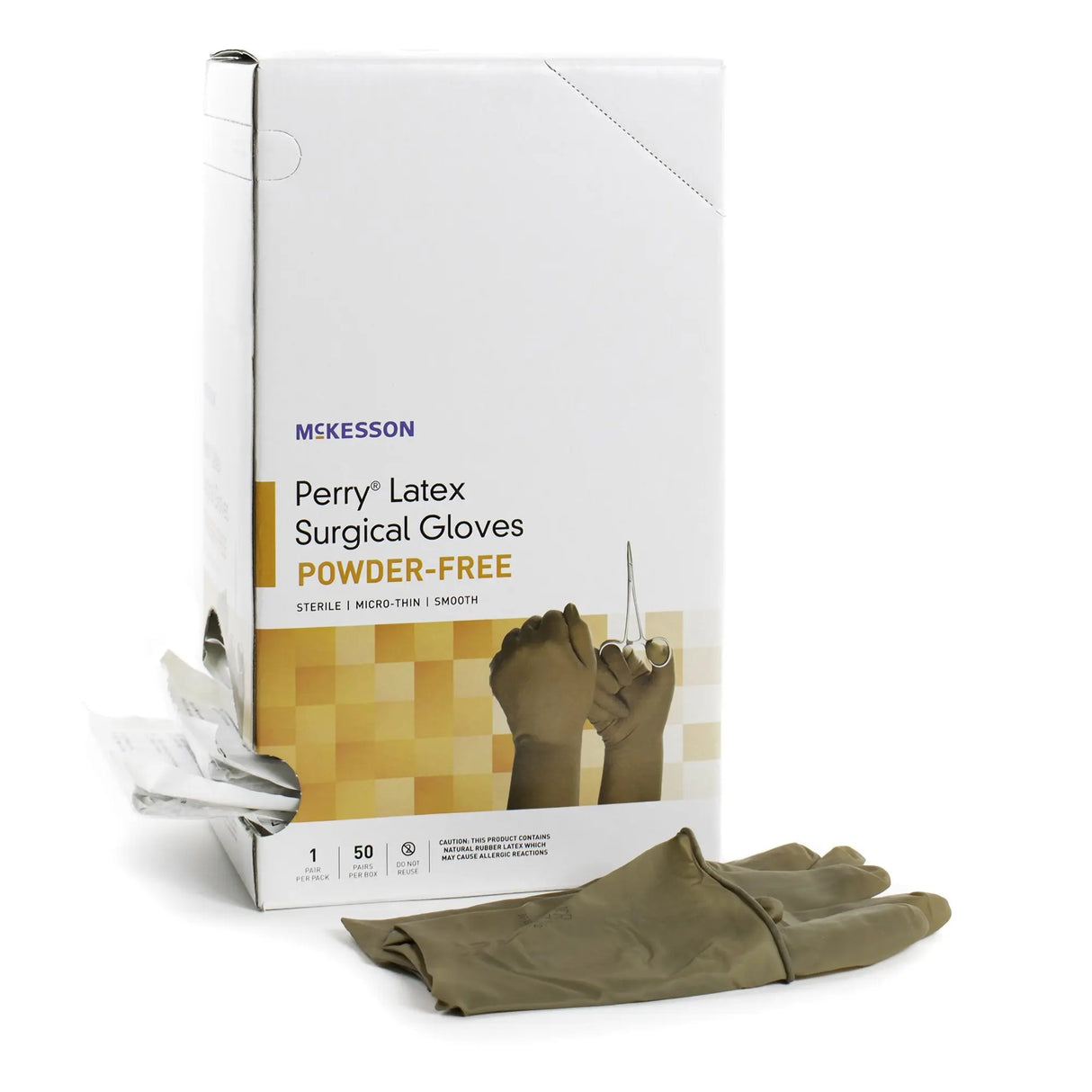 McKesson Perry® Latex Surgical Glove, Size 8.5, Brown McKesson Perry®