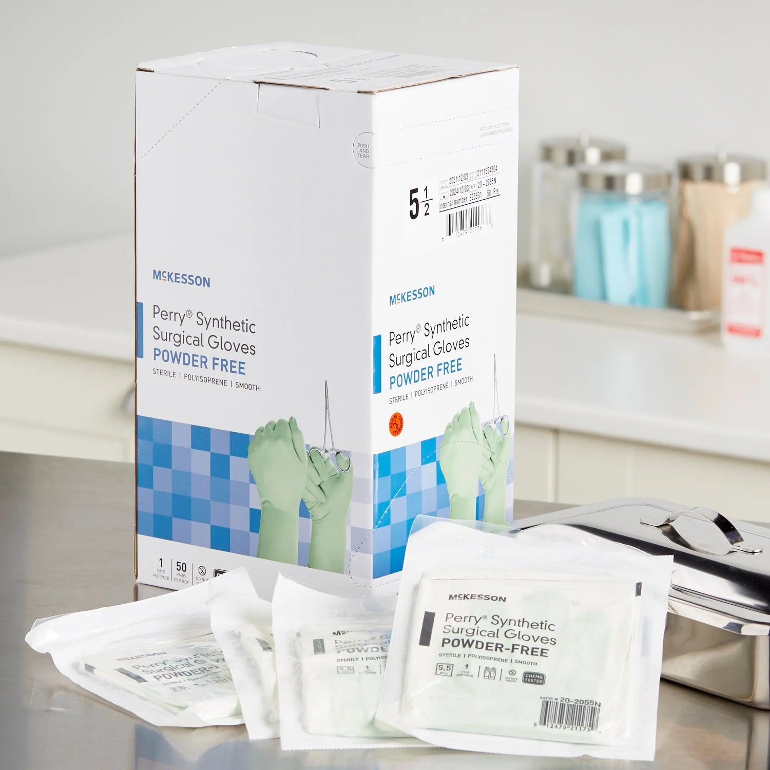 McKesson Perry® Performance Plus Polyisoprene Surgical Glove, Size 5.5, Green McKesson Perry® Performance Plus