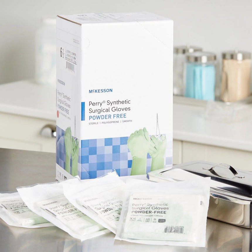 McKesson Perry® Performance Plus Polyisoprene Surgical Glove, Size 6.5, Green McKesson Perry® Performance Plus