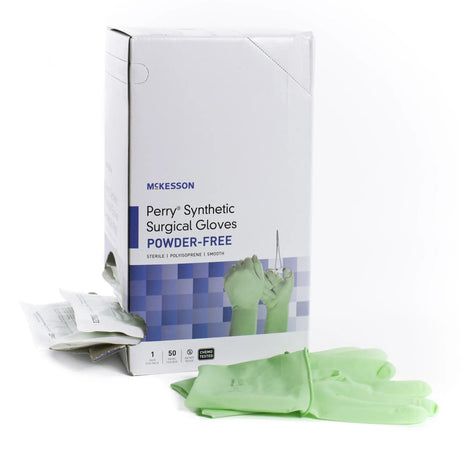 McKesson Perry® Performance Plus Polyisoprene Surgical Glove, Size 7, Green McKesson Perry® Performance Plus