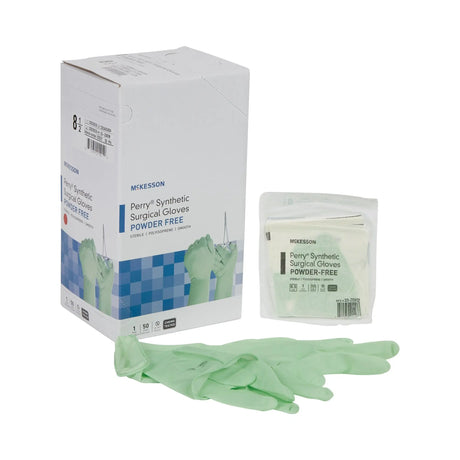 McKesson Perry® Performance Plus Polyisoprene Surgical Glove, Size 8.5, Green McKesson Perry® Performance Plus