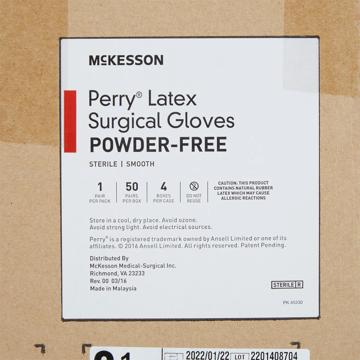 McKesson Perry® Performance Plus Surgical Glove, Size 8.5, Cream McKesson Perry® Performance Plus