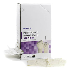 McKesson Perry® Synthetic Surgical Gloves Polychloroprene Surgical Glove, Size 6.5, Cream McKesson Perry® Synthetic Surgical Gloves