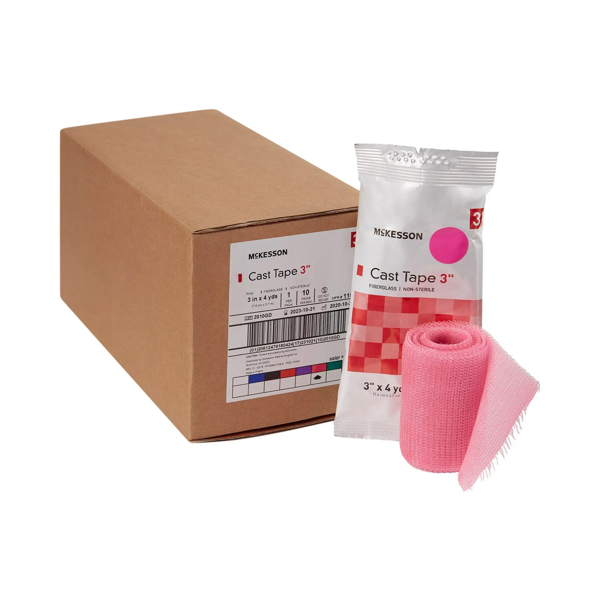 McKesson Pink Cast Tape, 3 Inch x 4 Yard McKesson