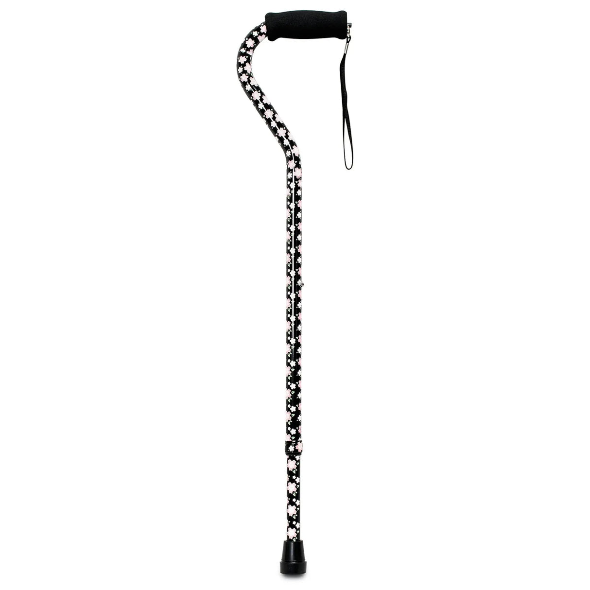 McKesson Pink Floral Offset Cane, Aluminum, 30 – 39 Inch Height McKesson