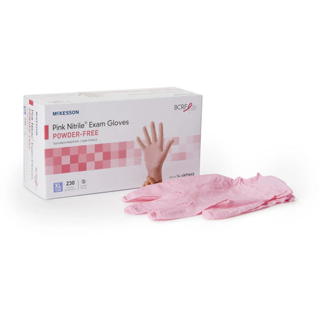 McKesson Pink Nitrile® Nitrile Exam Glove, Extra Large, Pink McKesson Pink Nitrile®