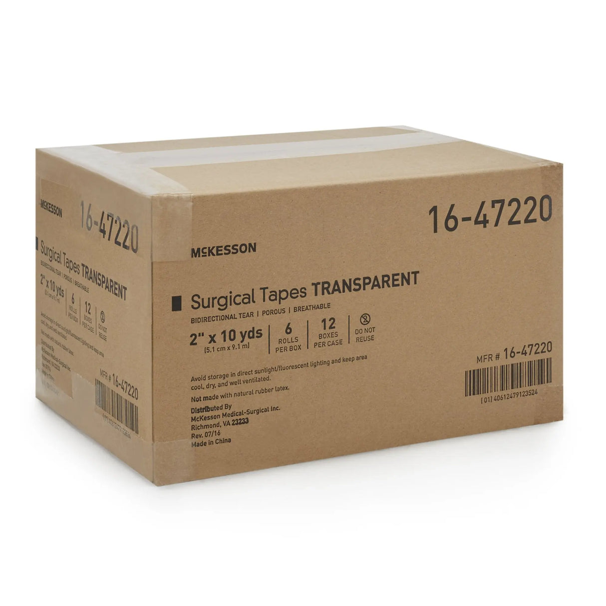 McKesson Plastic Medical Tape, 2 Inch x 10 Yard, Transparent McKesson