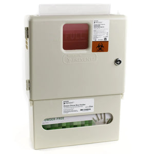 McKesson Prevent® Sharps Wall Cabinet with Glove Box, 12¼ x 4¾ x 15 Inch McKesson Prevent®