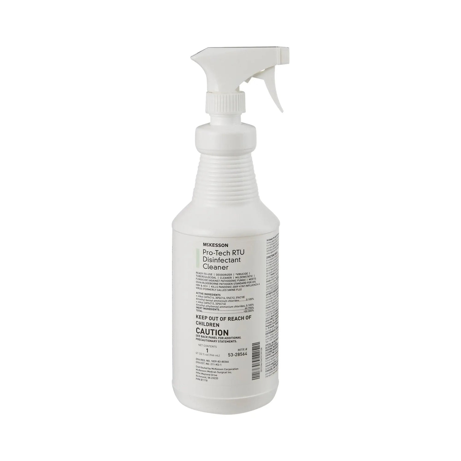 McKesson Pro-Tech Surface Disinfectant Cleaner Alcohol-Based Liquid, Non-Sterile, Floral Scent, 32 oz Bottle McKesson Pro-Tech