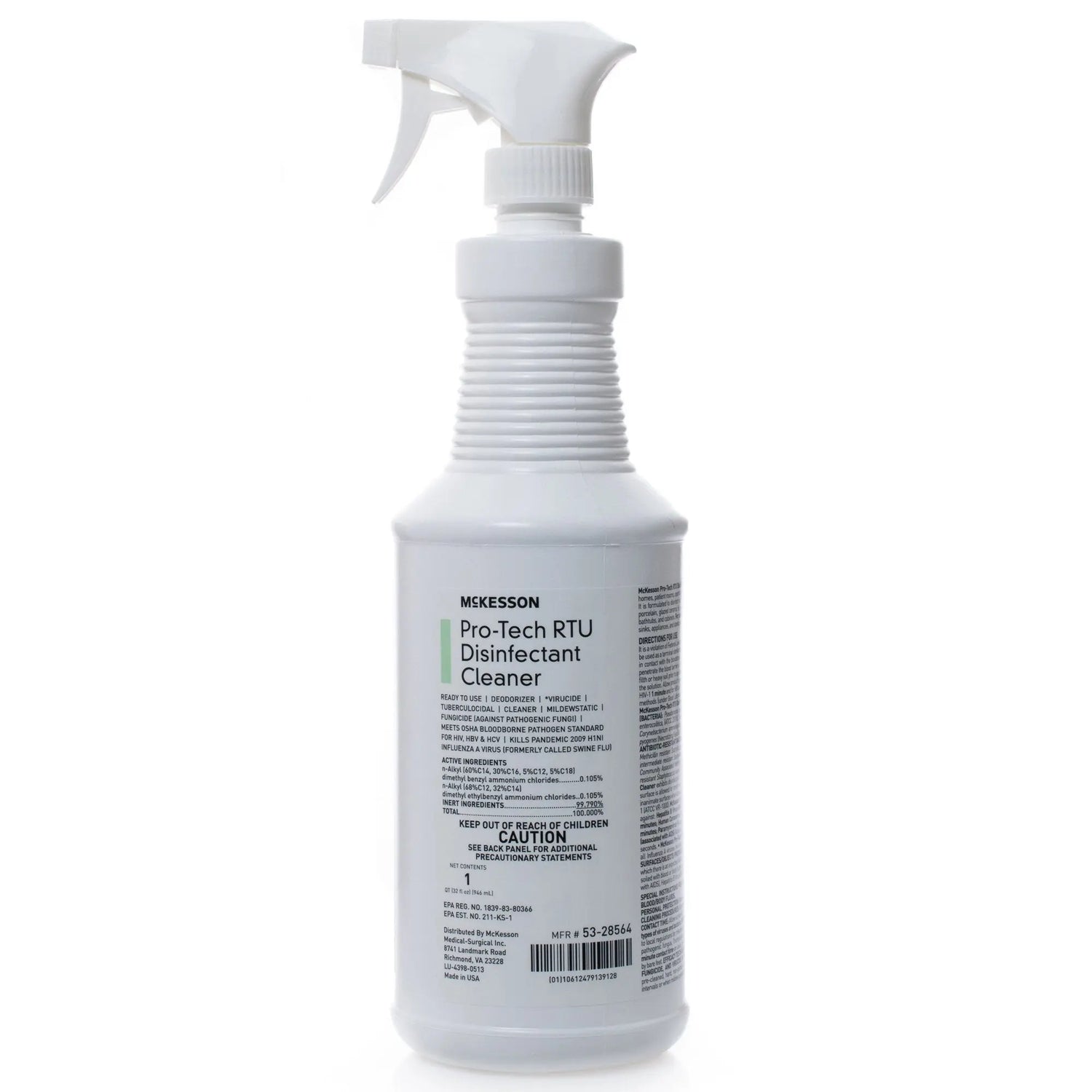 McKesson Pro-Tech Surface Disinfectant Cleaner Alcohol-Based Liquid, Non-Sterile, Floral Scent, 32 oz Bottle McKesson Pro-Tech