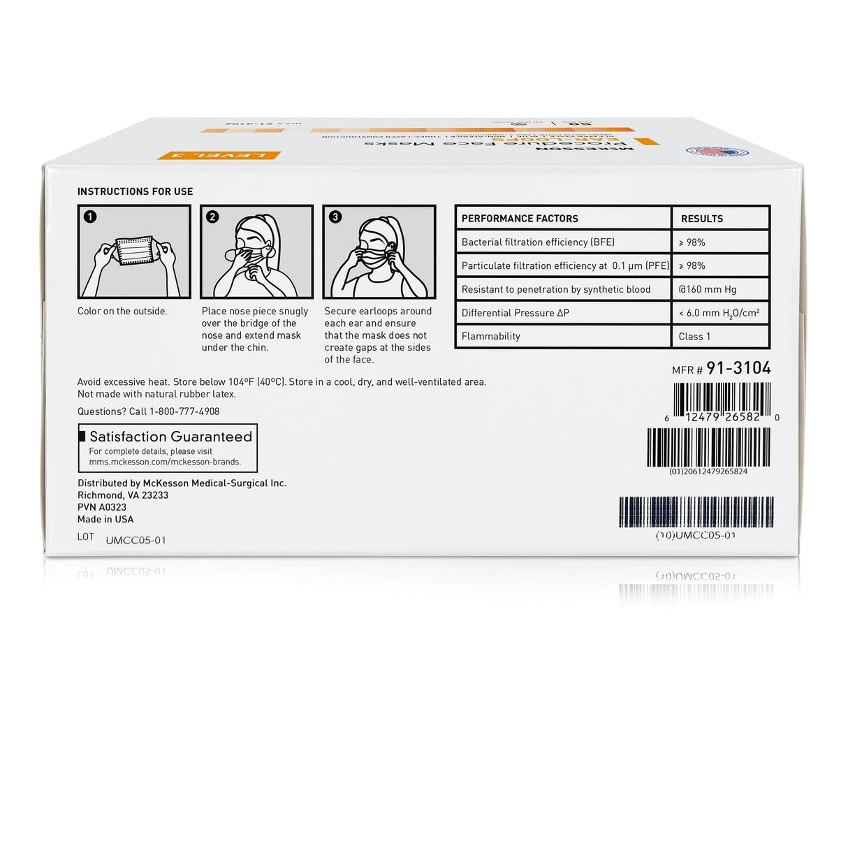 McKesson Procedure Masks, ASTM Level 3 McKesson