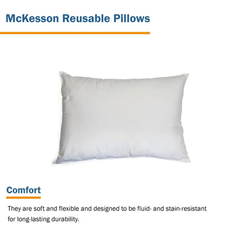 McKesson Reusable Bed Pillow, Poly Cotton Cover, 21 x 27 in. McKesson