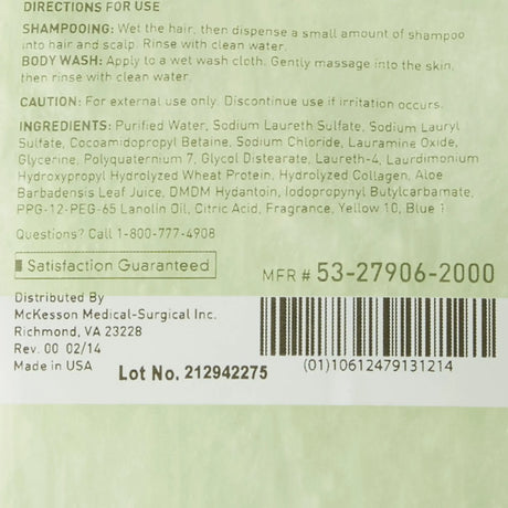 McKesson Shampoo and Body Wash Dispenser Refill Bag 2000 mL, Cucumber Melon McKesson