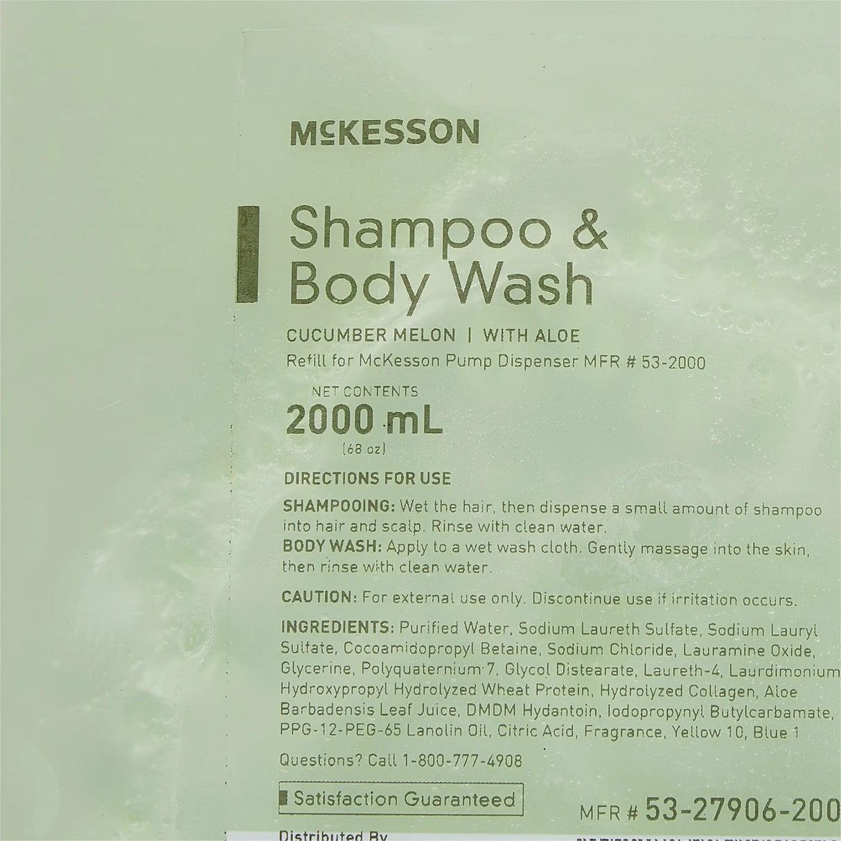 McKesson Shampoo and Body Wash Dispenser Refill Bag 2000 mL, Cucumber Melon McKesson