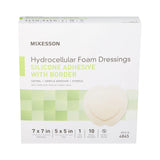 McKesson Silicone Adhesive with Border Silicone Foam Dressing, 7 x 7 Inch Sacral McKesson