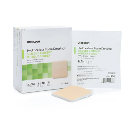 McKesson Silicone Gel Adhesive without Border Silicone Foam Dressing, 3 x 3 Inch McKesson