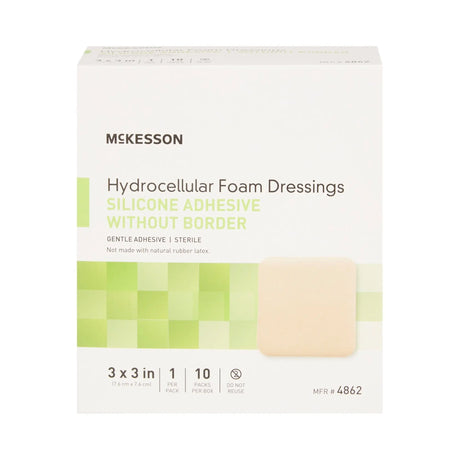 McKesson Silicone Gel Adhesive without Border Silicone Foam Dressing, 3 x 3 Inch McKesson