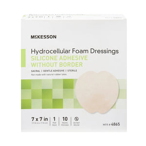 McKesson Silicone Gel Adhesive without Border Silicone Foam Dressing, 7 x 7 Inch Sacral McKesson