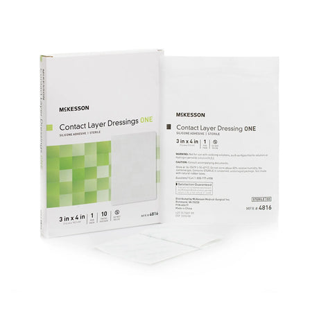 McKesson Silicone Wound Contact Layer Dressing, 3 x 4 Inch McKesson
