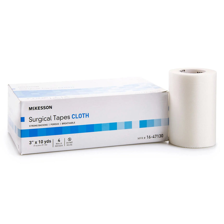McKesson Silk-Like Cloth Medical Tape, 3 Inch x 10 Yard, White McKesson