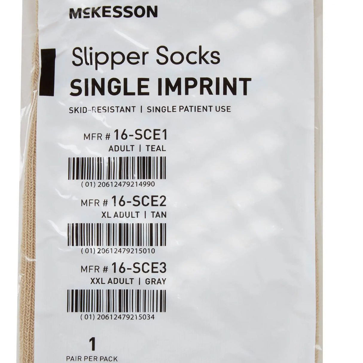 McKesson Slipper Socks, X-Large, Tan McKesson