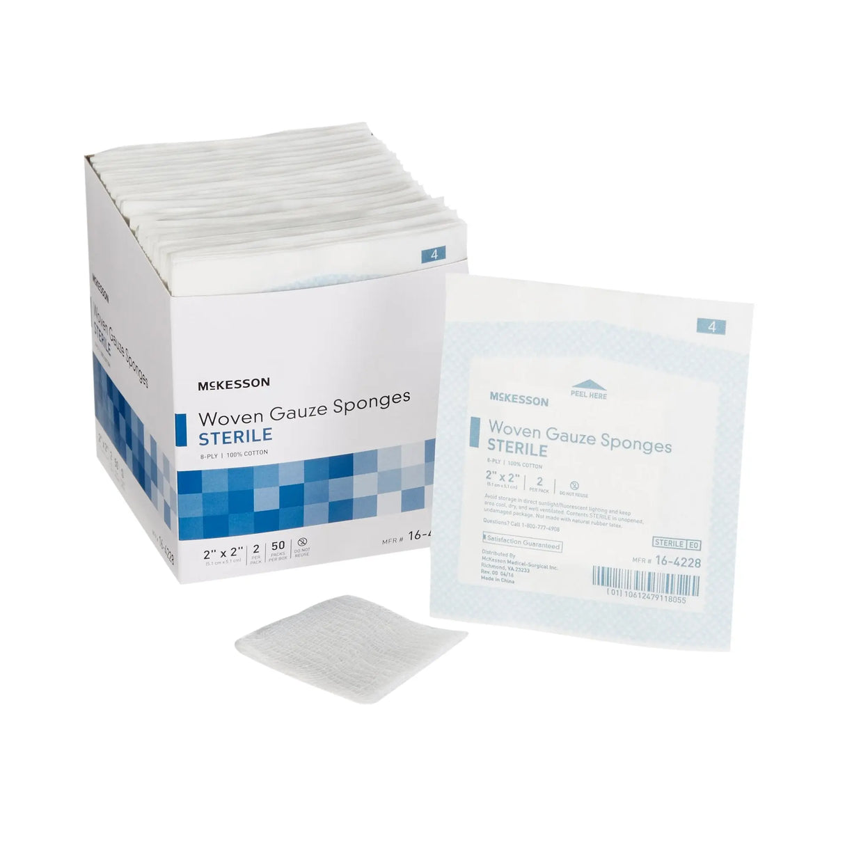 McKesson Sterile Gauze Sponge, 2 x 2 Inch, 8-Ply McKesson